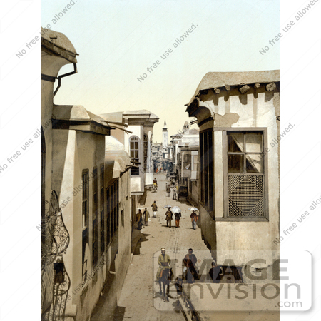 #20418 Historical Stock Photography of a Street Called Straight in Damascus, Holy Land, Syria by JVPD