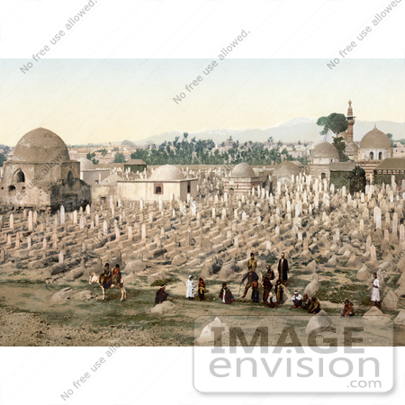 #20447 Historical Stock Photography of the Cemetery Where the Family of Mahomet are Buried, Damascus, Holy Land, Syria by JVPD