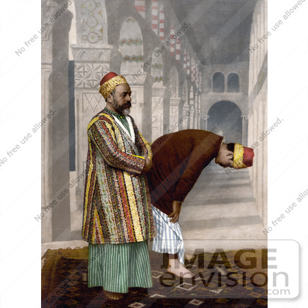 #20453 Historical Stock Photography of Two Men Praying, Holy Land by JVPD