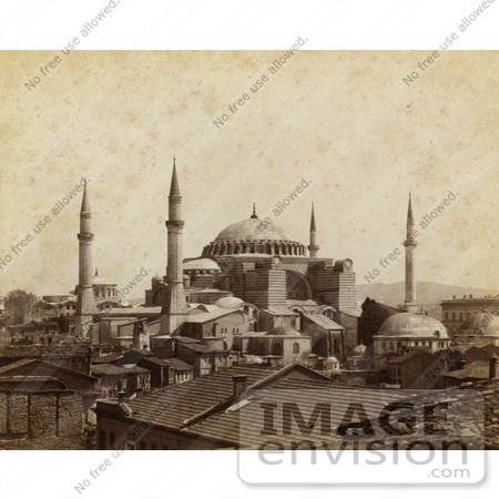 #20483 Historical Stock Photography of the Church of Hagia Sophia by JVPD