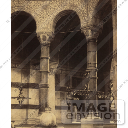 #20484 Historical Stock Photography of the Arcade Inside the Ayasofya Mosque, Church of Hagia Sophia by JVPD