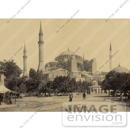 #20494 Historical Stock Photography of Ayasofya Mosque, Church of Hagia Sophia, Istanbul, Turkey by JVPD