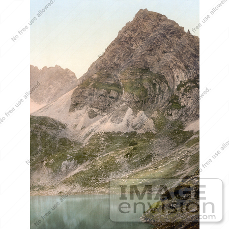 #20533 Historical Photochrome Stock Photography of Lermoos, the Drachensee, Tyrol, Austria by JVPD