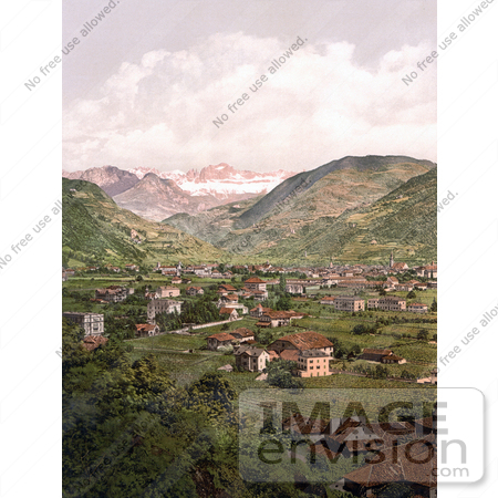 #20536 Historical Photochrome Stock Photography of the Gries-Bozen, Rosengarten, Tyrol, Austria by JVPD