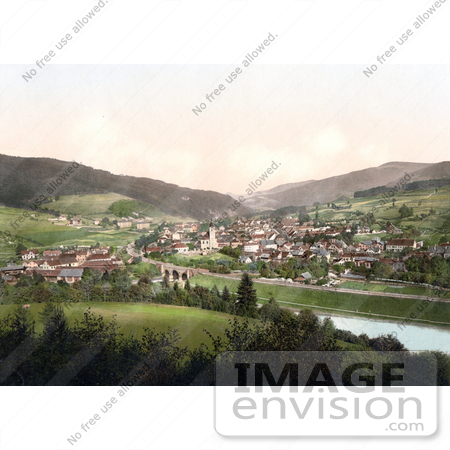 #20550 Historical Photochrome Stock Photography of the Semmering Railway, Murzzschlag, Austria by JVPD