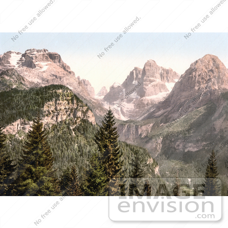 #20560 Historical Photochrome Stock Photography of the Brenta Group, Tyrol, Austria by JVPD