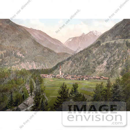 #20567 Historical Photochrome Stock Photography of Langenfeld, Tyrol, Austria by JVPD