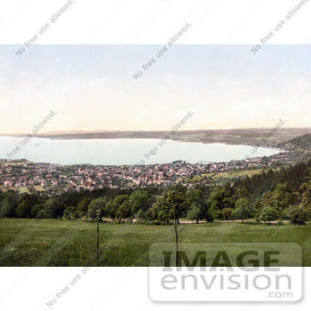 #20568 Historical Photochrome Stock Photography of the Lakefront Village of Bregenz, Tirol, Austria by JVPD