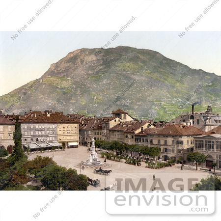 #20570 Historical Photochrome Stock Photography of Bosen and Johannesplatz, Tyrol, Austria by JVPD