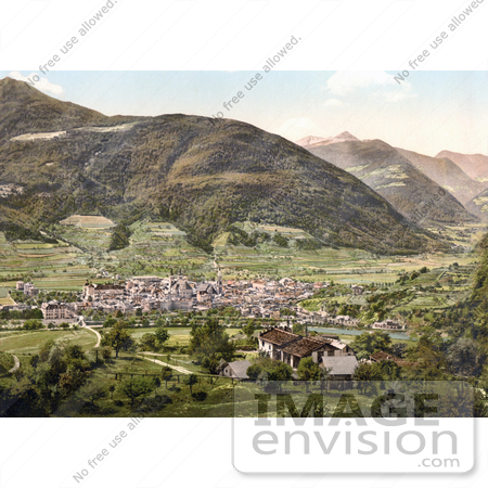 #20582 Historical Photochrome Stock Photography of the City of Brixen, Tyrol, Austria by JVPD