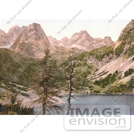 #20602 Historical Photochrome Stock Photography of the Seebensee, Lermoos, Tyrol, Austria by JVPD