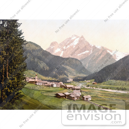 #20605 Historical Photochrome Stock Photography of Fassathal, Fassatal, Gries and Vernel, Tyrol, Austria by JVPD