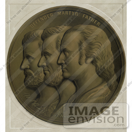 #2061 Ulysses S. Grant, Abraham Lincoln, and George Washington, in a Medallion by JVPD