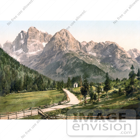 #20610 Historical Photochrome Stock Photography of Cima Tosa, Monet Crozon and Fracinglo, Tyrol, Austria by JVPD