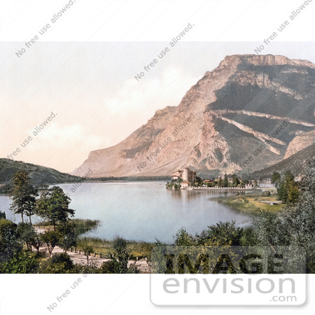 #20617 Historical Photochrome Stock Photography of Toblino, Tyrol, Austria by JVPD