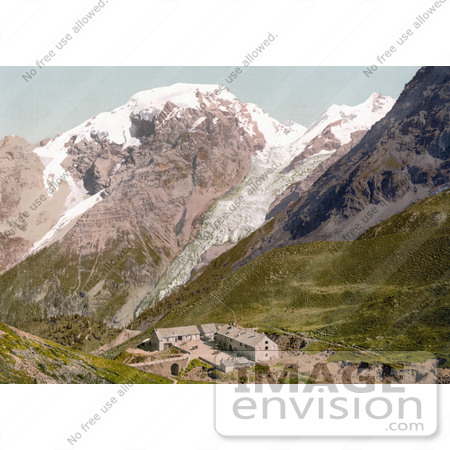 #20619 Historical Photochrome Stock Photography of the Summit of the Ortler, Ortler Territory, Tyrol, Austria by JVPD