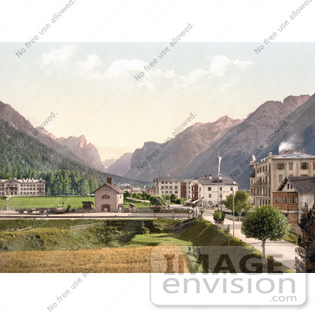 #20643 Historical Photochrome Stock Photography of Toblach, New Toblach, Tyrol, Austria by JVPD