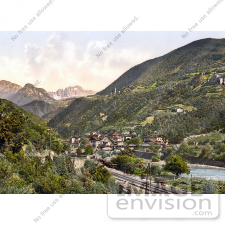 #20654 Historical Photochrome Stock Photography of Rosengarten, Tyrol, Austria by JVPD