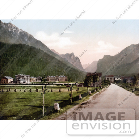 #20685 Historical Photochrome Stock Photography of Toblach, New Toblach, Tyrol, Austria by JVPD