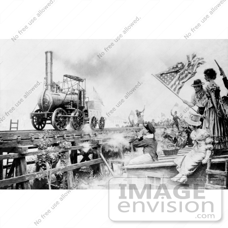 #20768 Stock Photography of the Stourbridge Lion, the First Locomotive, 1829 by JVPD
