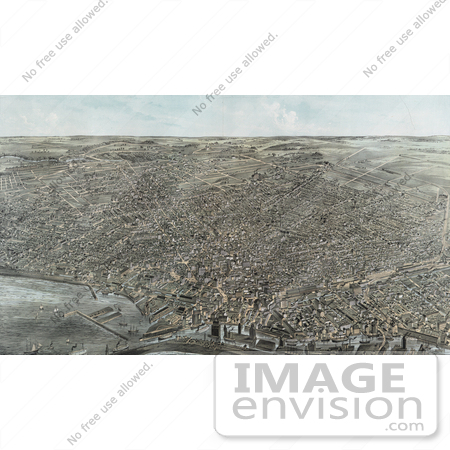 #20776 Stock Photography of an Aerial of the City of Buffalo, New York in 1880 by JVPD