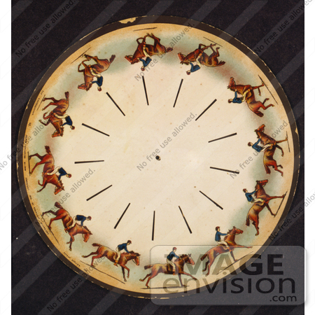 #20816 Stock Photography of a Zoopraxiscope Motion Picture Disk of a Man Riding a Galloping Horse by JVPD
