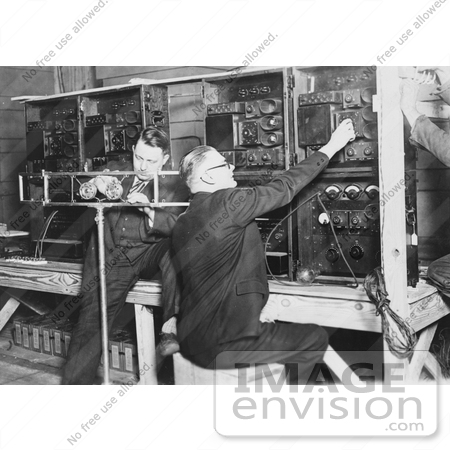 #20830 Stock Photography of Men From the American Telephone and Telegraph Company Testing the Installation by JVPD