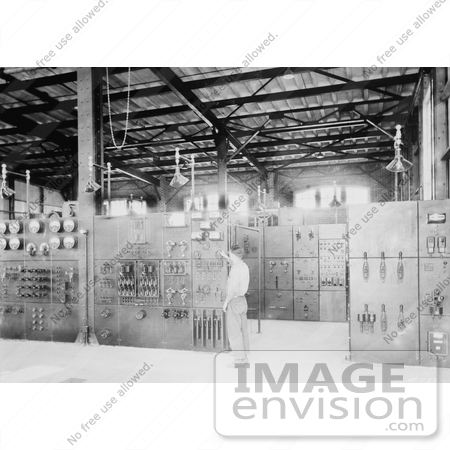 #20835 Stock Photography of a Man Standing at a Radio Switchboard by JVPD