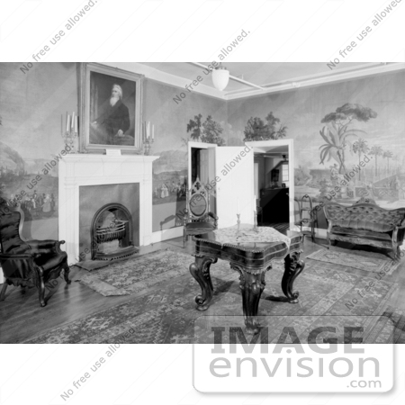 #20842 Stock Photography of the Living Room on the Fist Floor of the Alexander Campbell Mansion by JVPD