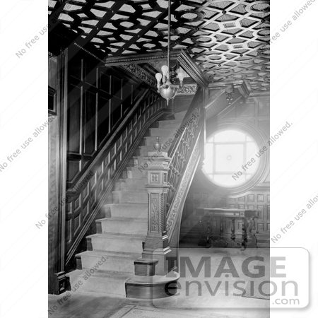 #20873 Stock Photography of Bright Light Shining Through a Circular Window Under the Staircase at the Villa Montezuma by JVPD