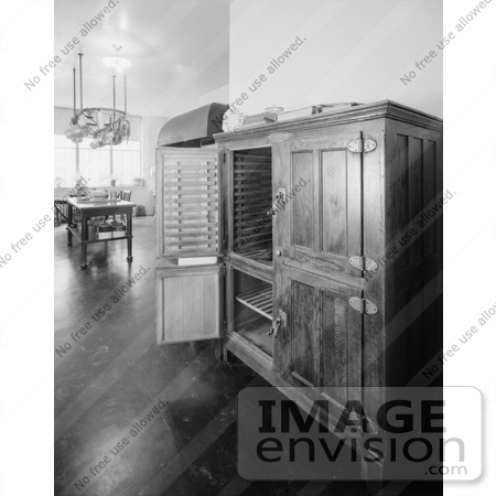 #20889 Stock Photography of the Old Fashioned Ice Box in the Kitchen of the Woodrow Wilson House, Washington DC by JVPD