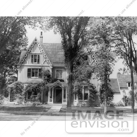 #20896 Stock Photograph of a Beautiful Victorian Home in Brunswick, Maine by JVPD