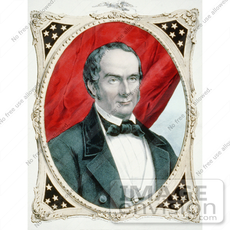 #20925 Stock Photography of a Colored Lithograph of Daniel Webster by JVPD
