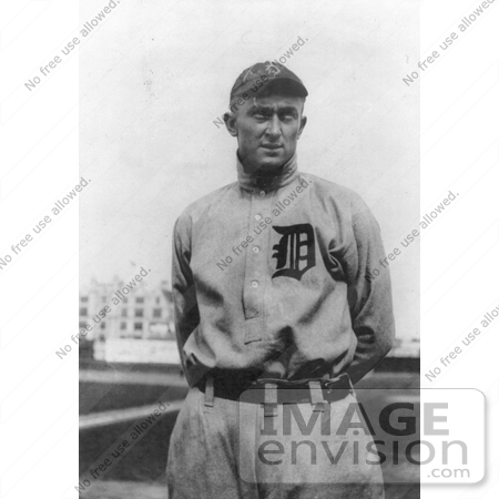 #21070 Stock Photography of Tyrus Raymond Cobb in Full Uniform for the Detroit Tigers Baseball Team by JVPD