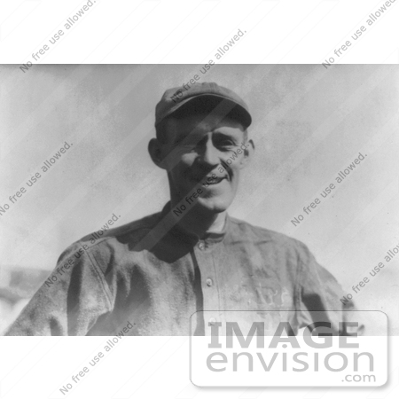 #21078 Stock Photography of Johnny Evers, MLB Player For the Chicago Cubs, in a Baseball Cap by JVPD