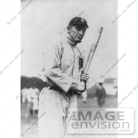 #21080 Stock Photography of Tyrus Raymond Cobb Holding a Baseball Bat by JVPD