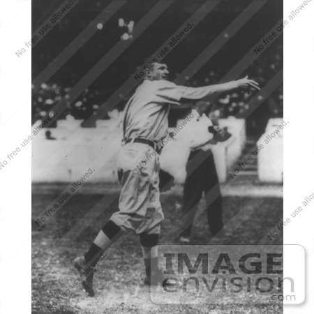 #21084 Stock Photography of Christy Mathewson, New York Giants Pitcher, Throwing a Baseball by JVPD