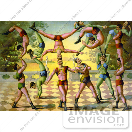 #21102 Stock Photography of 13 Men Doing Acrobatics by JVPD