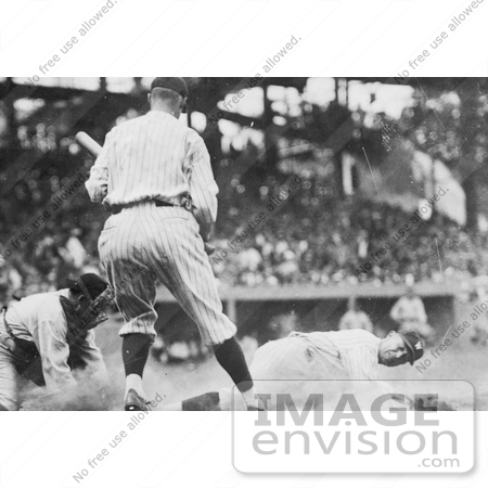 #21125 Stock Photography of Goose Goslin Sliding for Home Plate During a Baseball Game by JVPD