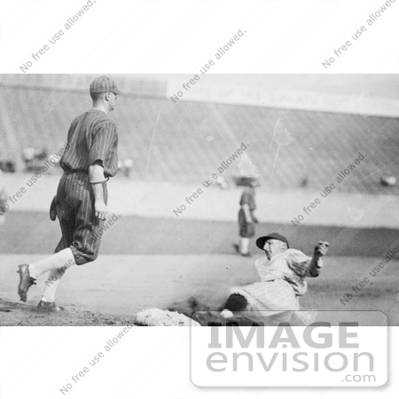 #21128 Stock Photography of Goose Goslin Sliding to Third Base During a Baseball Game in 1925 by JVPD