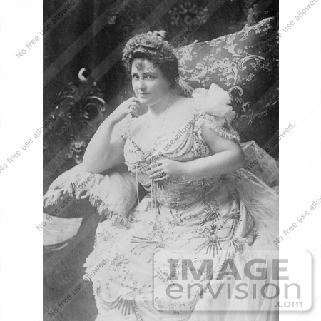 #21188 Stock Photography of Lillian Russell Sitting in a Chair and Wearing a Gown by JVPD