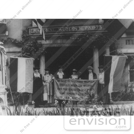 #21200 Stock Photography of Alice Paul With Sue White, Mrs. Benigna Green Kalb, Mrs. James Rector, Mary Dubrow and Elizabeth Kalb by JVPD