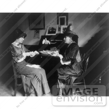 #21206 Stock Photography of Alice Paul and Helen Gardener at a Desk by JVPD