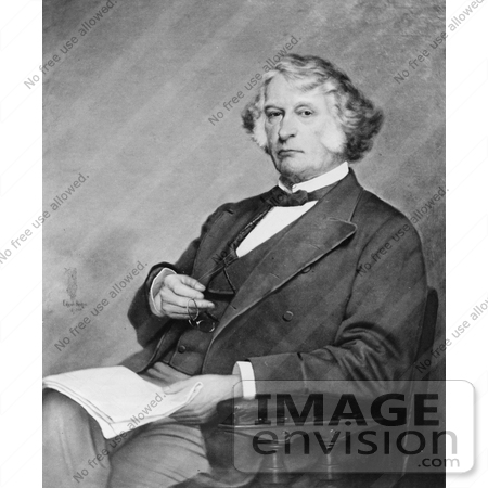 #21219 Stock Photography of Charles Sumner Seated With a Book in His Lap and Holding Spectac by JVPD