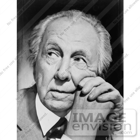#21221 Stock Photography of Architect Frank Lloyd Wright Resting His Head on His Clasped Hands by JVPD
