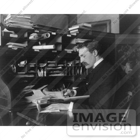 #21239 Stock Photography of Gifford Pinchot Seated and Writing at a Desk by JVPD