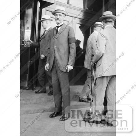 #21241 Stock Photography of Gifford Pinchot Standing by Other Men Near a Doorway by JVPD