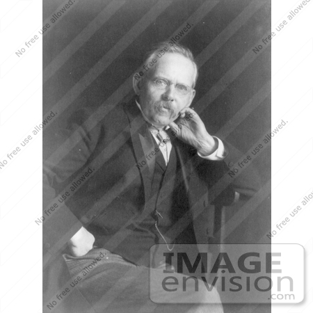 #21253 Stock Photography of Jacob August Riis Resting His Face on His Hand, The Other Hand in His Pocket by JVPD