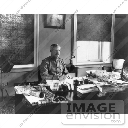 #21268 Stock Photography of John Joseph Pershing Sitting at a Desk by JVPD