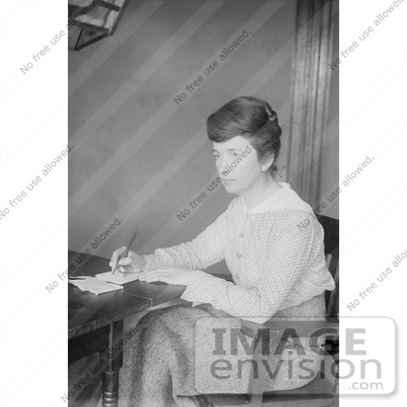 #21269 Stock Photography of Margaret Sanger, Founder of the American Birth Control League, Writing at a Desk by JVPD